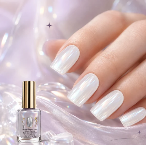 Endurecedor de uñas efecto espejo lila brillante