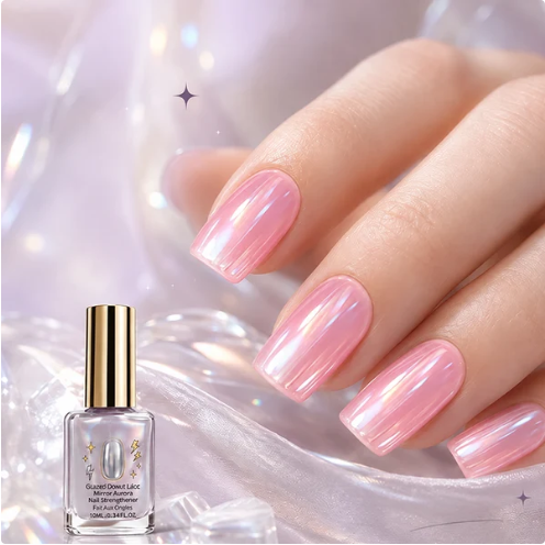 Endurecedor de uñas efecto espejo lila brillante