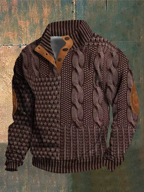 Jersey patchwork en maille torsadée