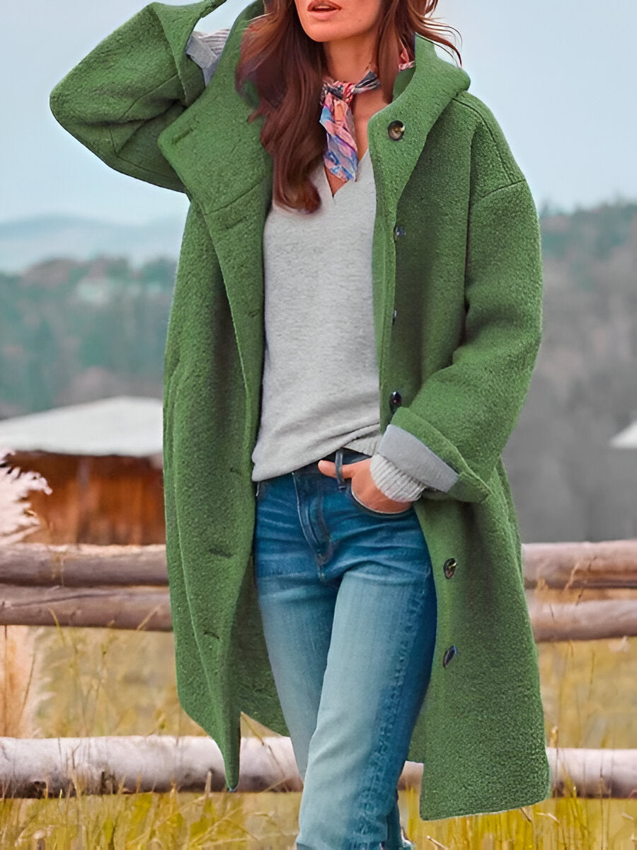 Manteau long à capuche