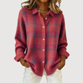 Veste en maille à carreaux rose