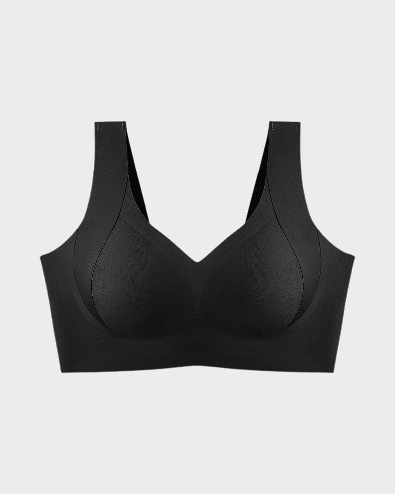 Sujetador reductor cómodo sin aros – Negro