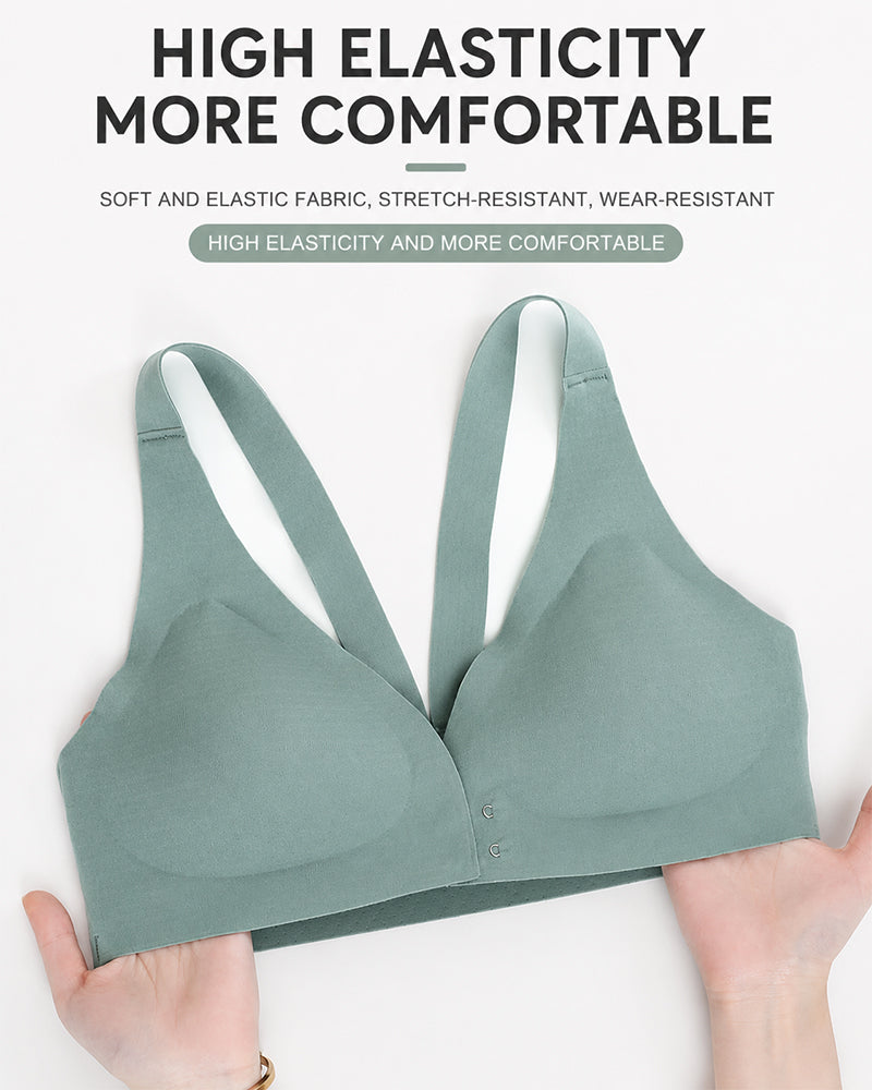 Confezione da 2 reggiseni push-up senza a coste con chiusura frontale, scollo a V profondo e cuciture invisibili