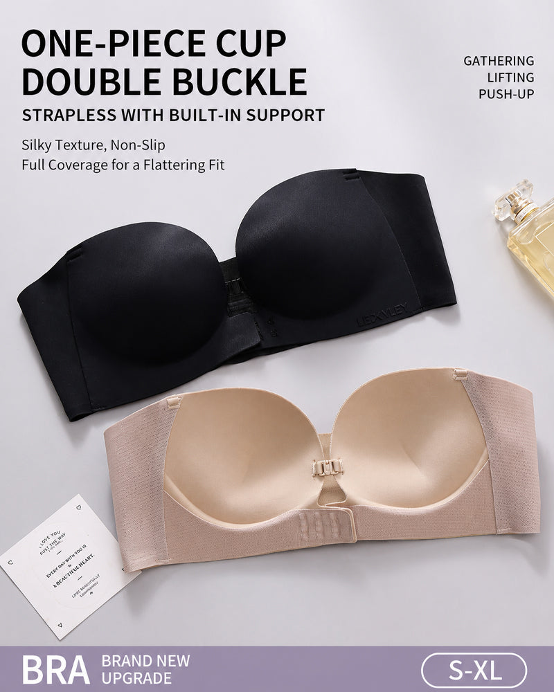 Soutiador push-up sense tirants amb doble tancament frontal