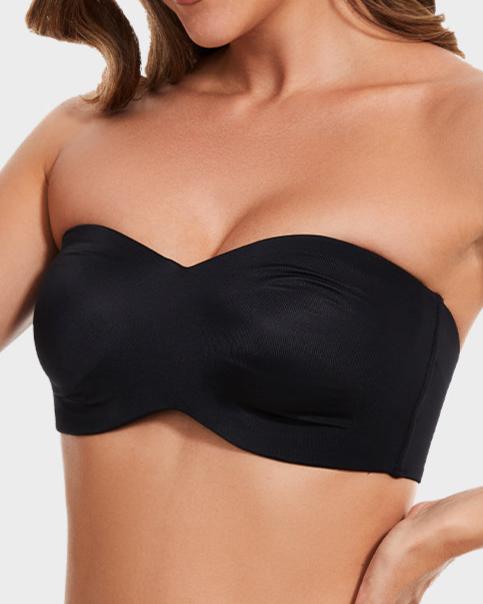 Sett med 2 sklisikre, konverterbare bandeau-BH-er med full støtte