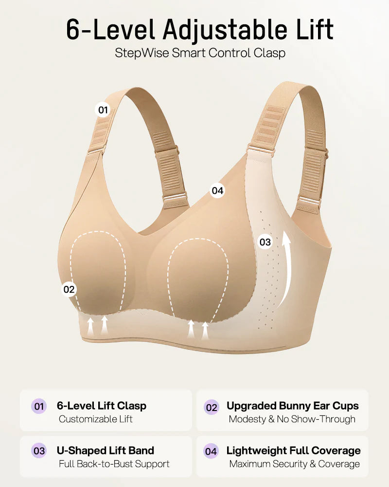 Soutien-gorge confort sans armatures ni coutures à col en V