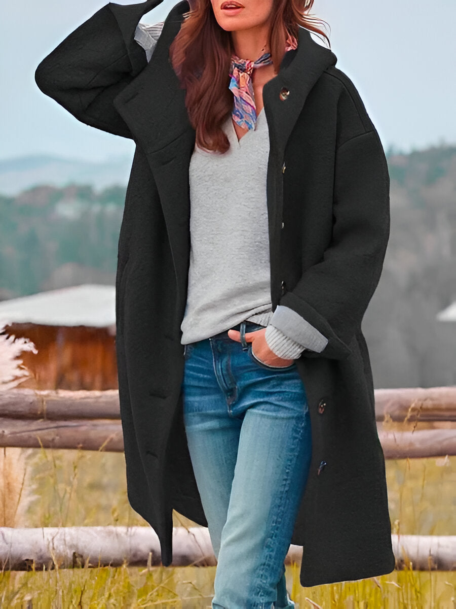 Manteau long à capuche