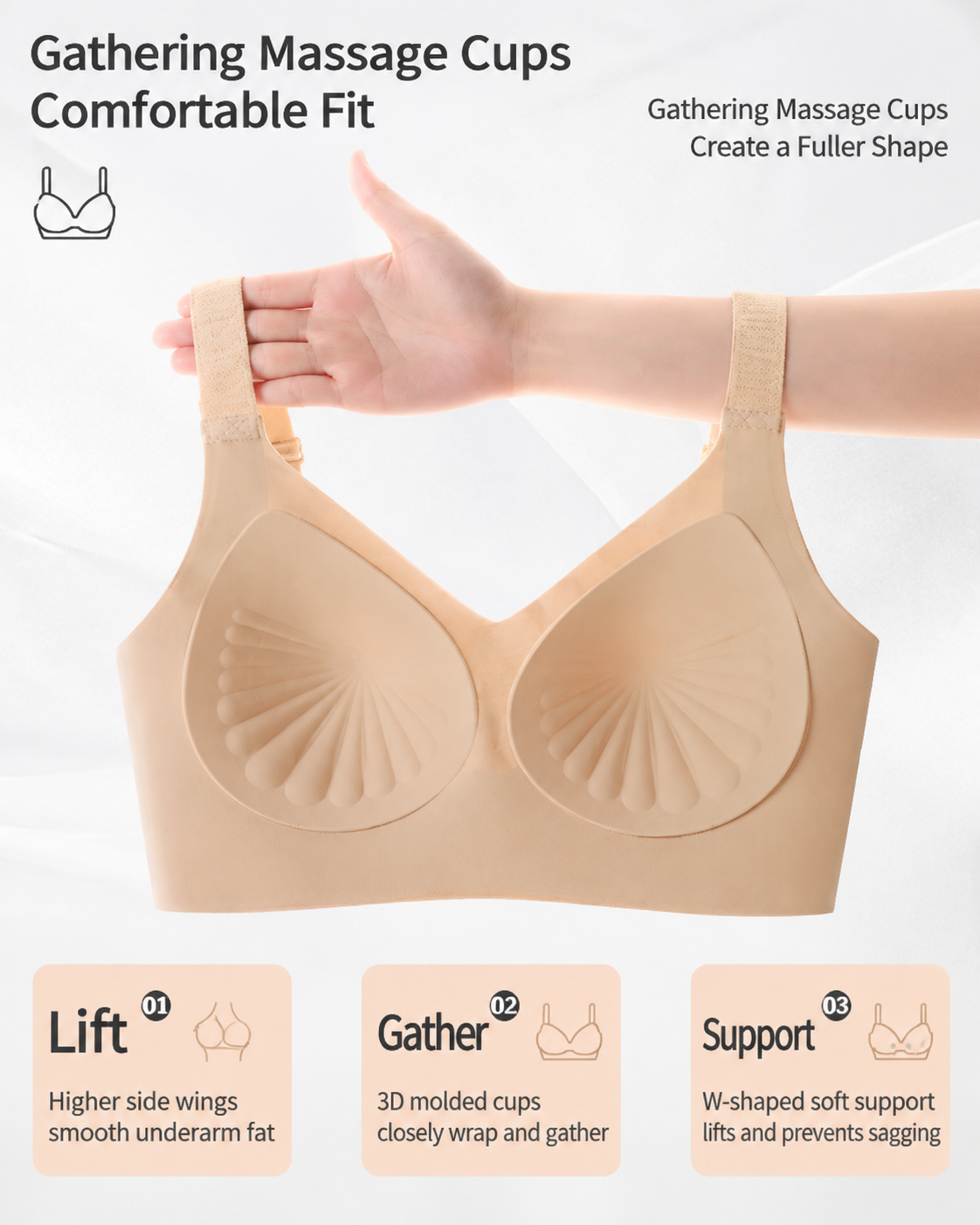 Pack de 2 sujetadores push-up de encaje sin costuras y transpirables