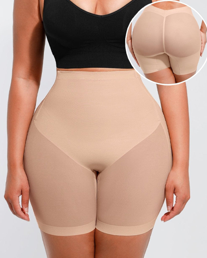 Pantalons curts de xarxa ajustats per a dona, amb cintura baixa, que aplanen l'abdomen i modelen les cames, l'esquena i els gluts