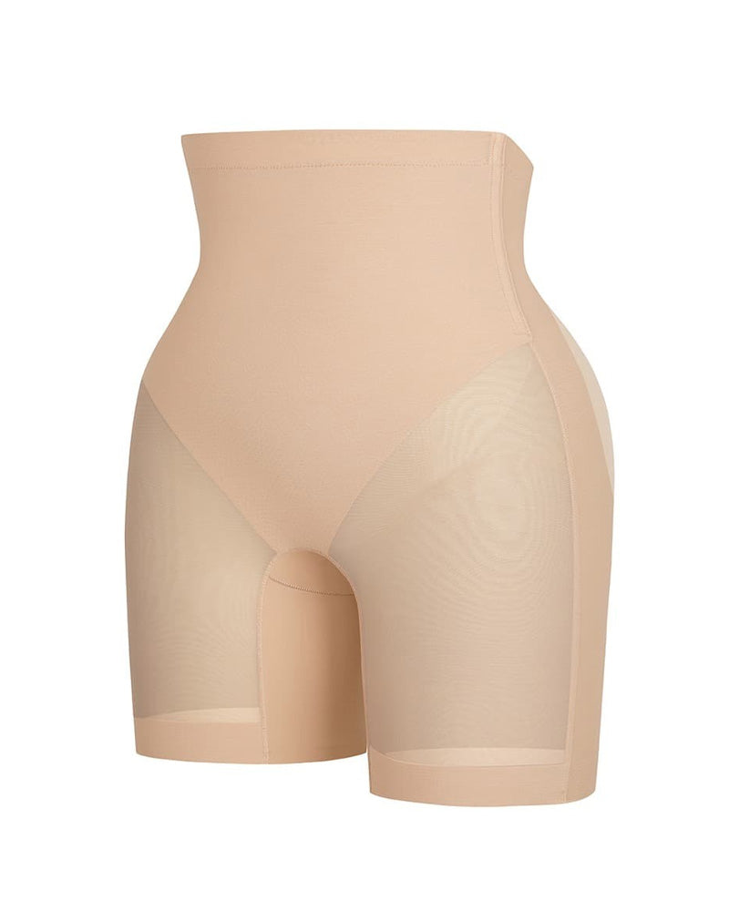 Pantalons curts de xarxa ajustats per a dona, amb cintura baixa, que aplanen l'abdomen i modelen les cames, l'esquena i els gluts