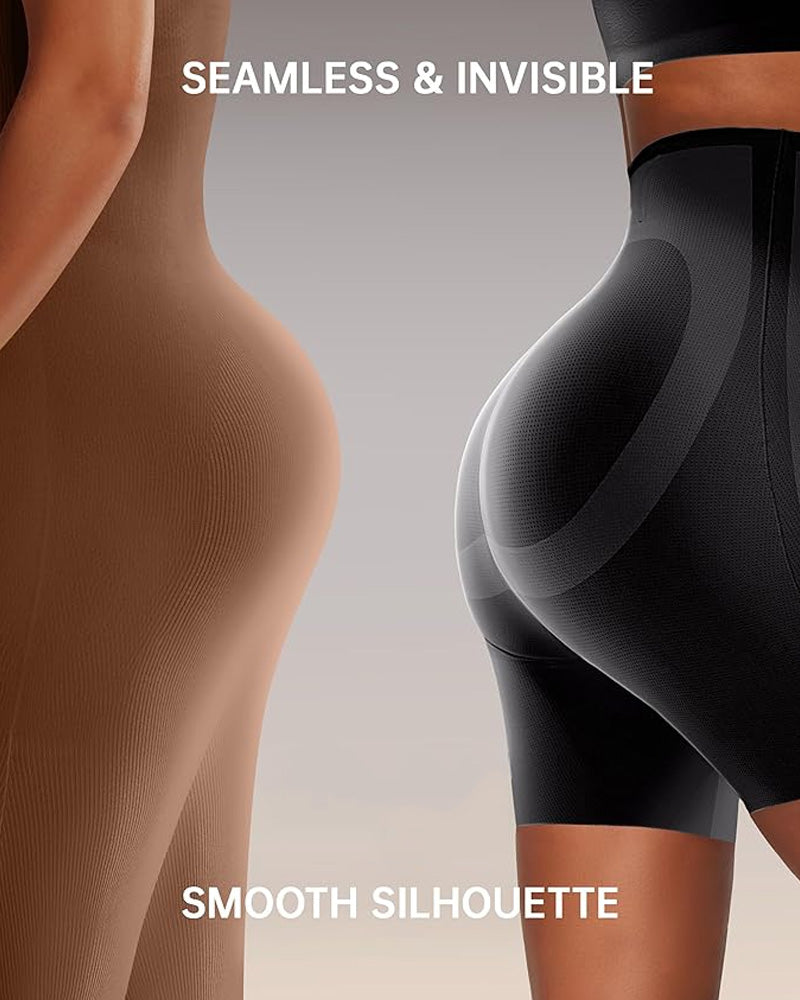 Pantalones cortos moldeadores transpirables sin costuras para mujer, de cintura alta, que reducen el abdomen y realzan los glúteos