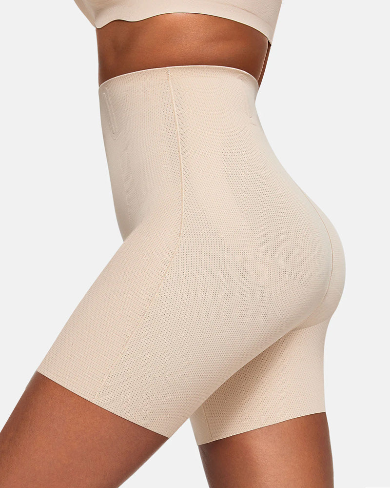 Pantalones cortos moldeadores transpirables sin costuras para mujer, de cintura alta, que reducen el abdomen y realzan los glúteos