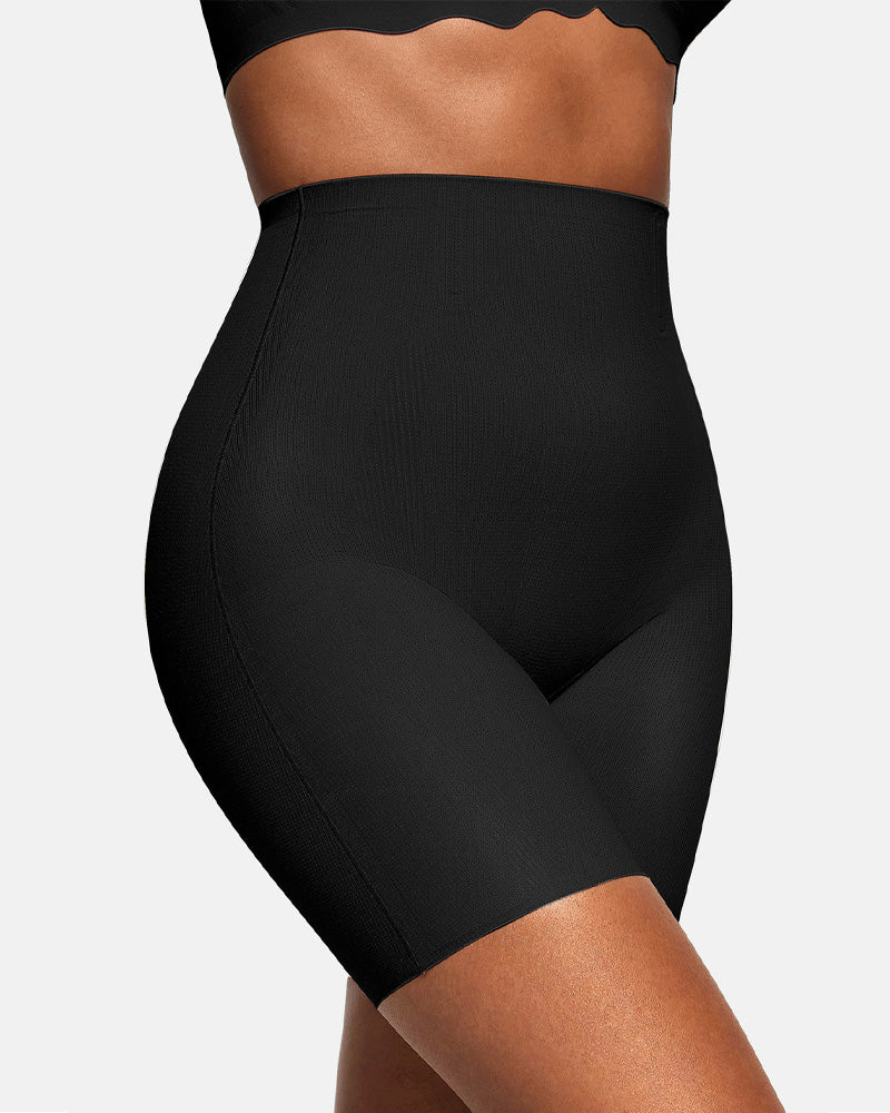 Pantalones cortos moldeadores transpirables sin costuras para mujer, de cintura alta, que reducen el abdomen y realzan los glúteos