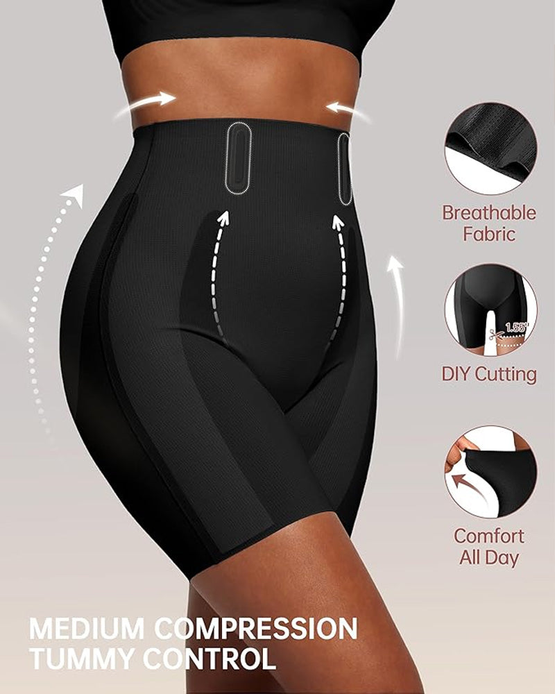 Pantalones cortos moldeadores transpirables sin costuras para mujer, de cintura alta, que reducen el abdomen y realzan los glúteos