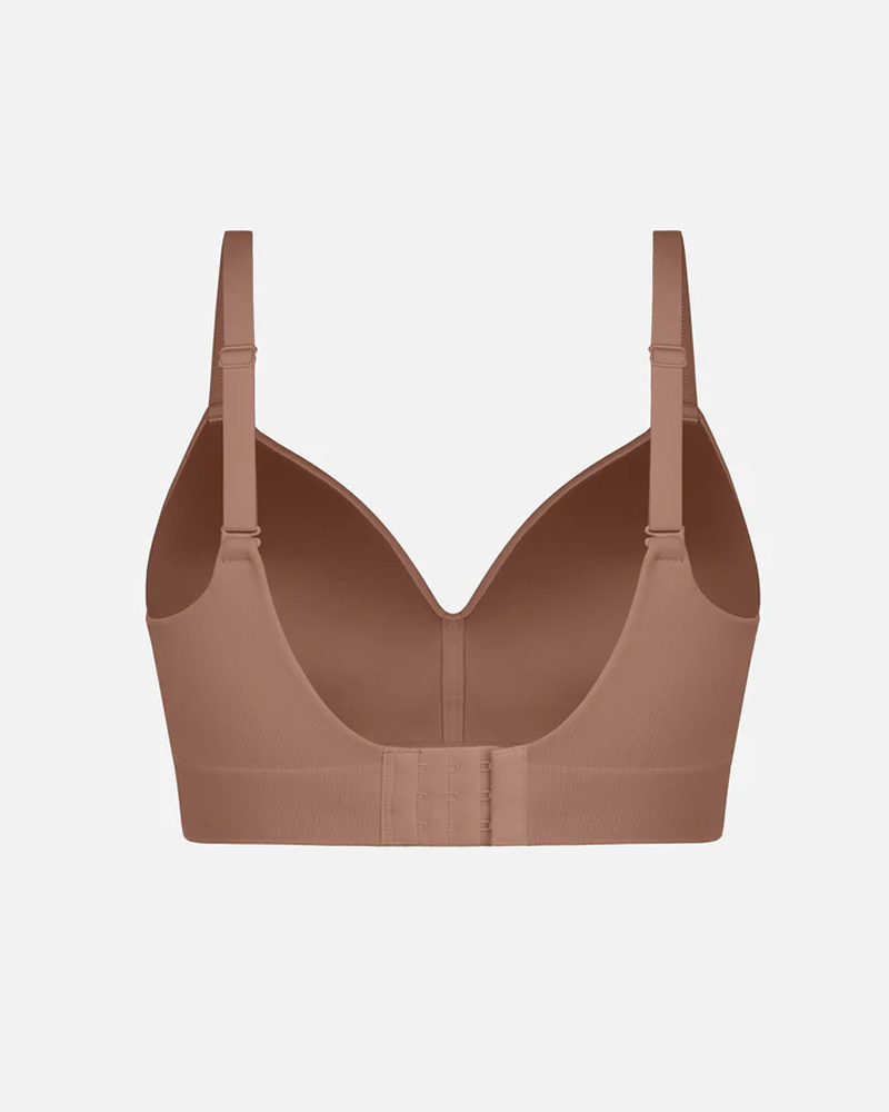 Sujetador push-up cubriente liso sin aros y sin costuras