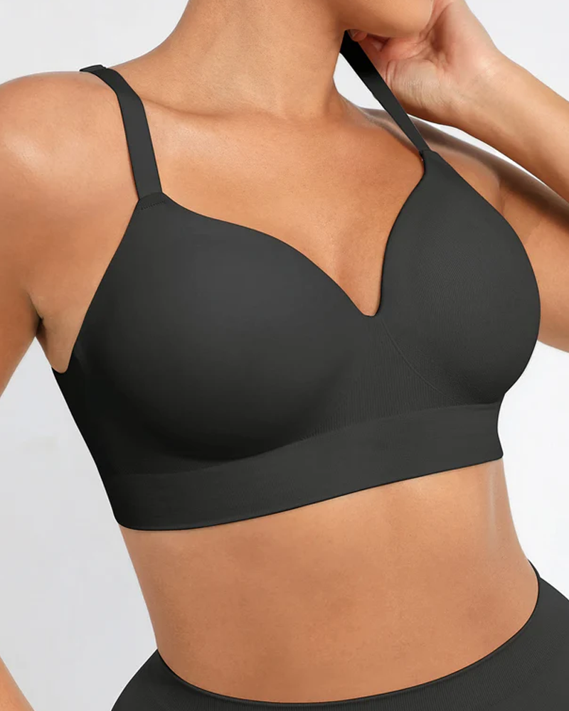 Sujetador push-up cubriente liso sin aros y sin costuras