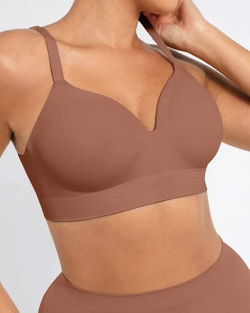 Sujetador push-up cubriente liso sin aros y sin costuras