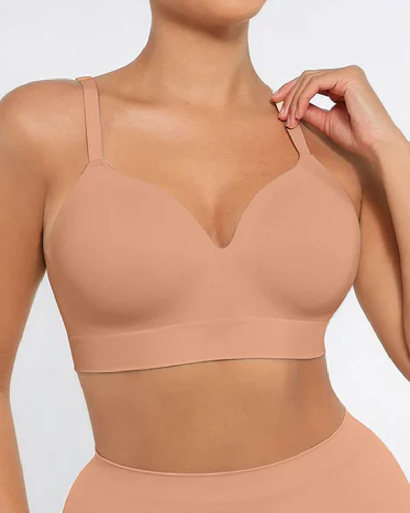 Sujetador push-up cubriente liso sin aros y sin costuras