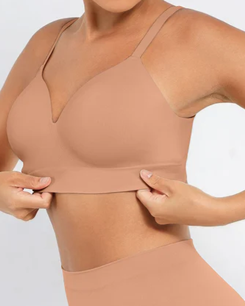 Sujetador push-up cubriente liso sin aros y sin costuras