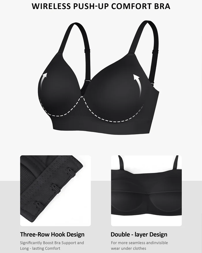 Sujetador push-up cubriente liso sin aros y sin costuras