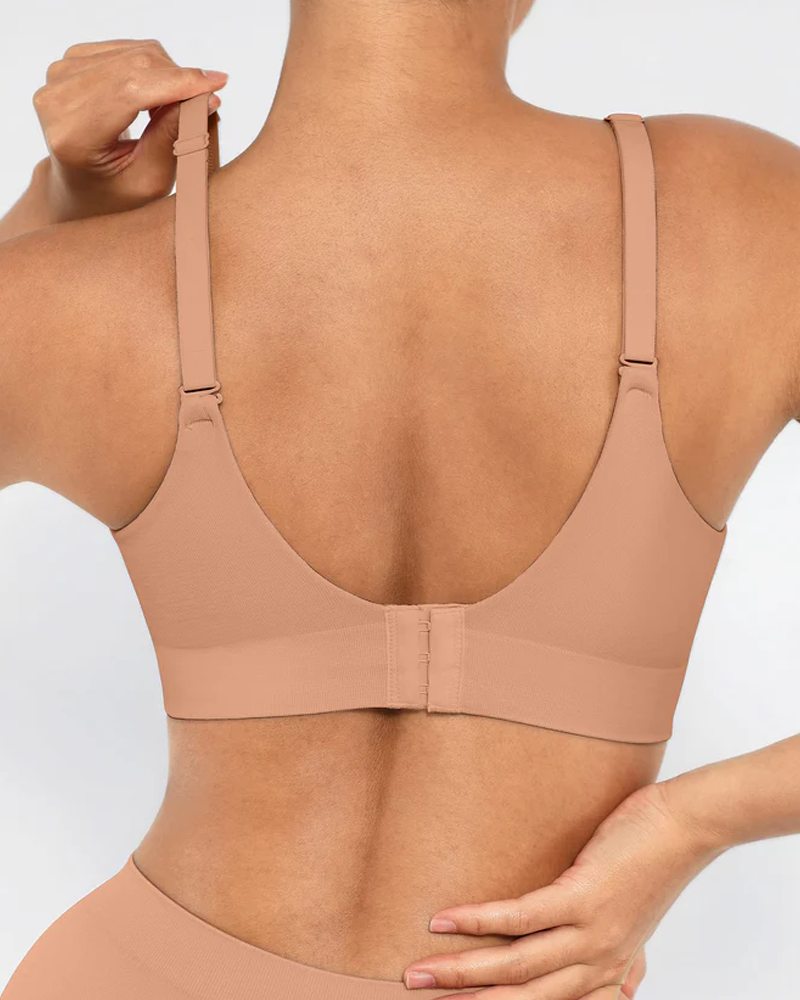Sujetador push-up cubriente liso sin aros y sin costuras