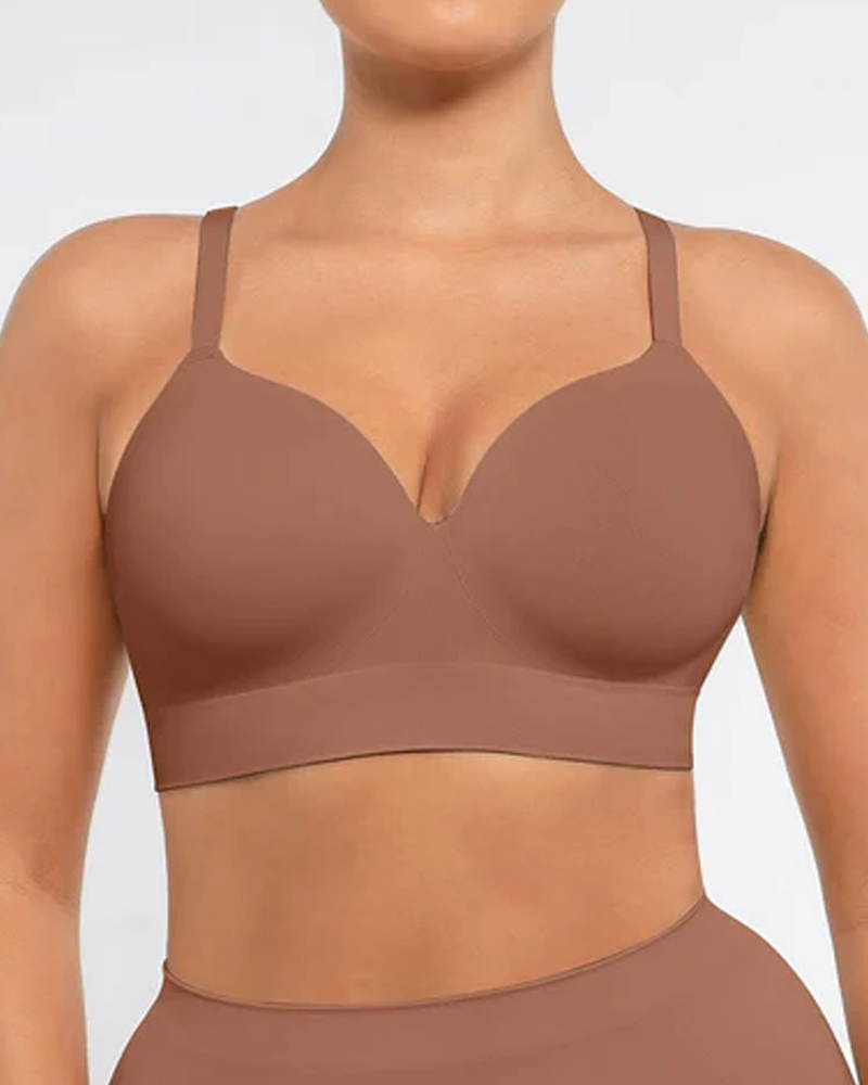 Sujetador push-up cubriente liso sin aros y sin costuras