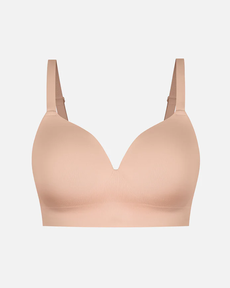 Sujetador push-up cubriente liso sin aros y sin costuras
