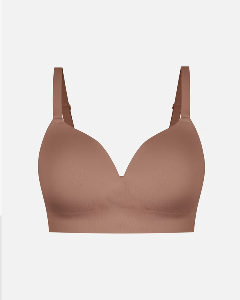 Sujetador push-up cubriente liso sin aros y sin costuras