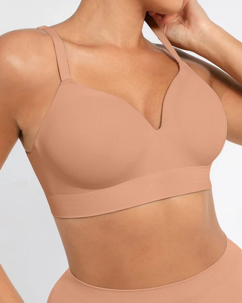 Sujetador push-up cubriente liso sin aros y sin costuras