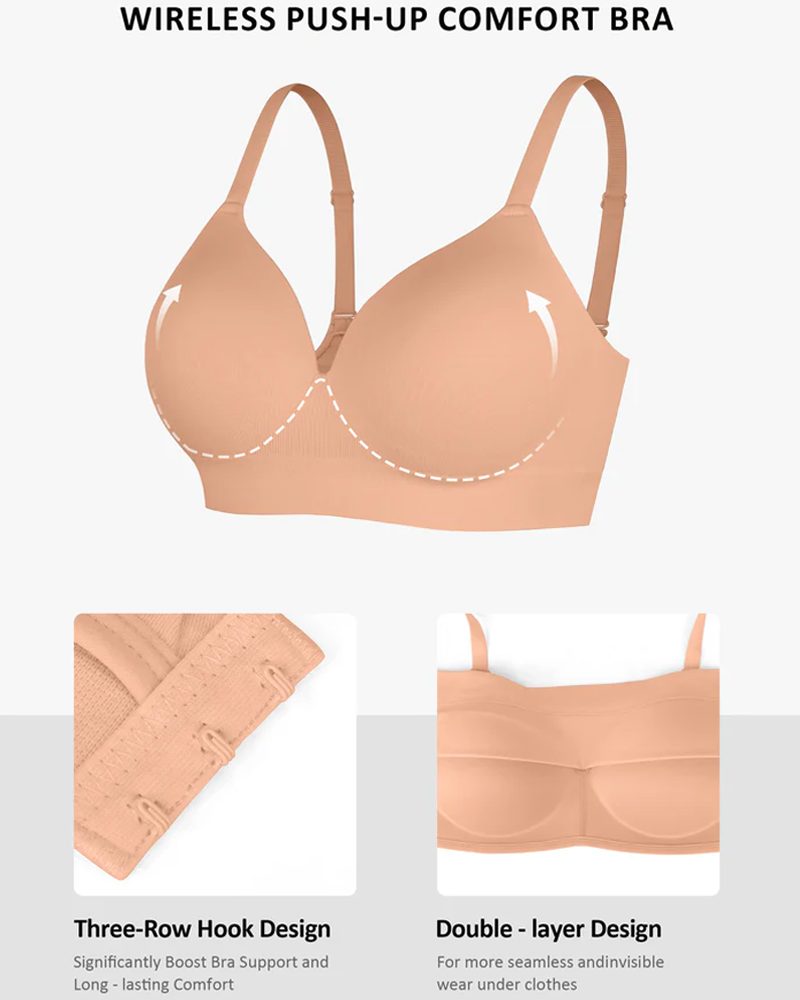 Sujetador push-up cubriente liso sin aros y sin costuras