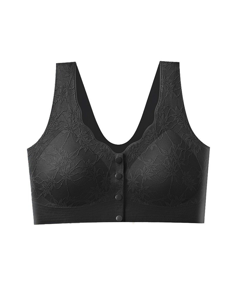 Sømløs push-up-bh i blonde med knapper foran