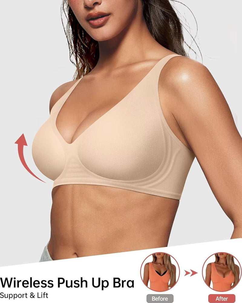 Sutjador push-up escot en V sense aros i sense costures