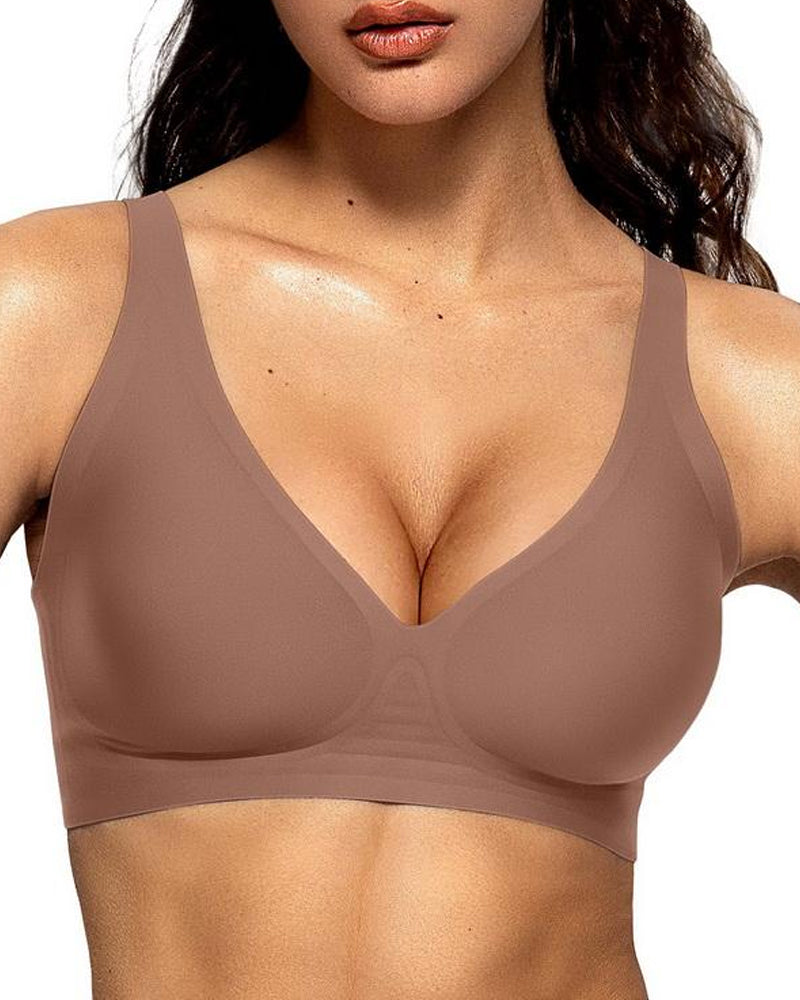 Push-up BH med V-utringning, uten bøyler og sømmer