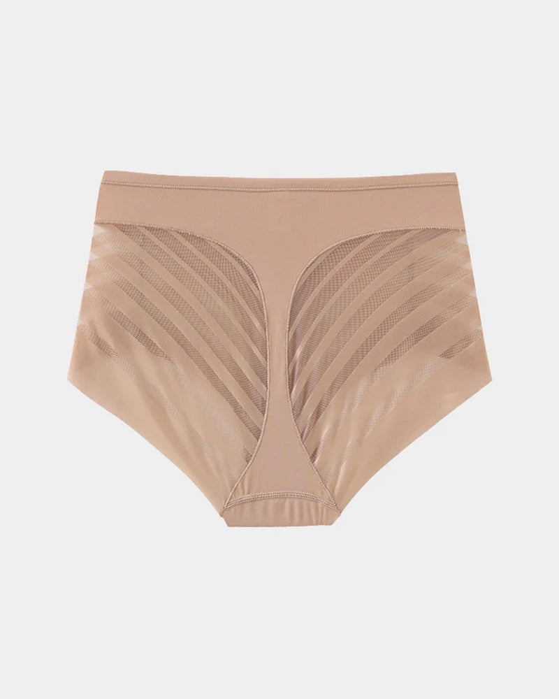 Mutandoni modellanti senza cuciture effetto push-up con inserti in tulle
