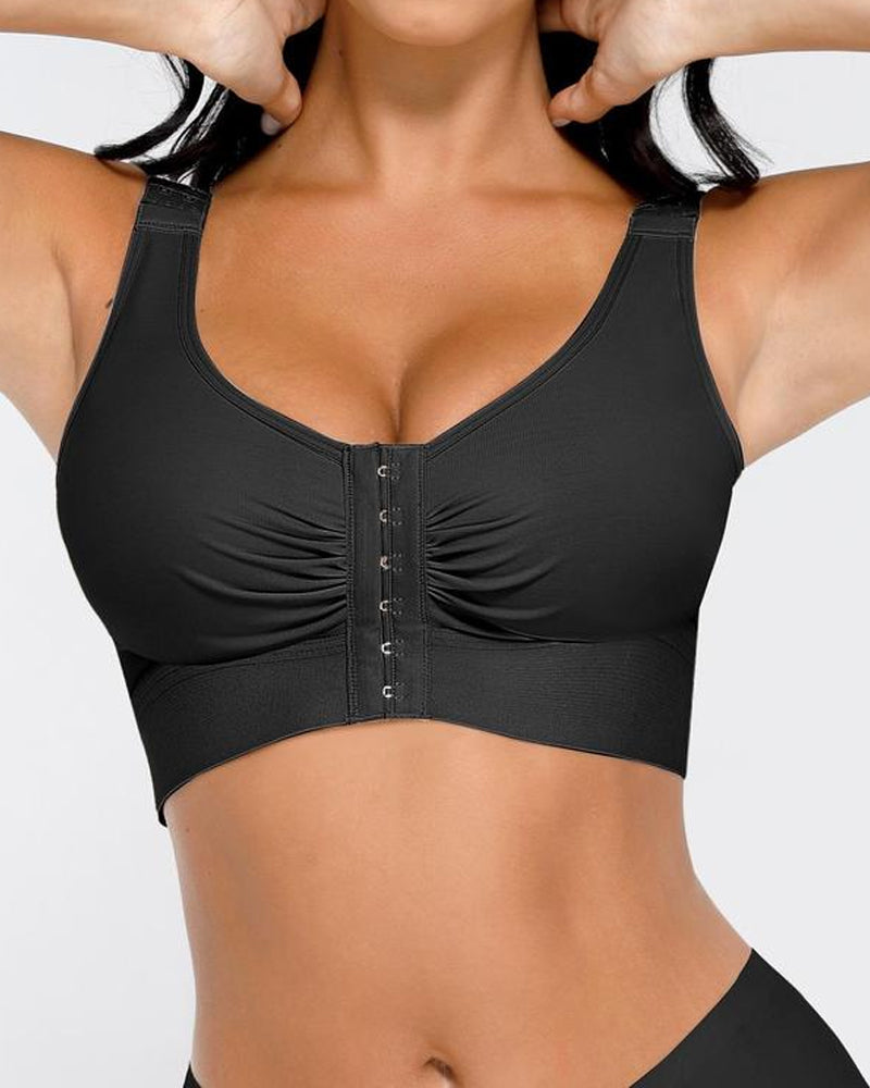 Reggiseno a compressione post-operatorio senza ferretto con chiusura frontale