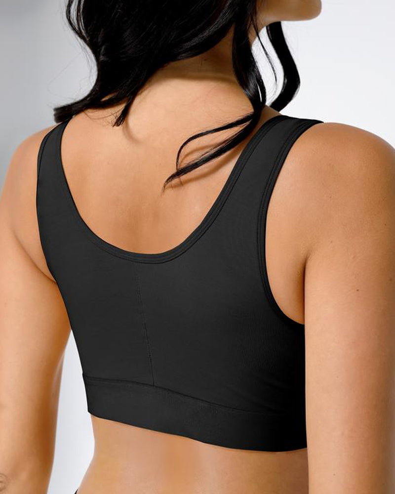 Reggiseno a compressione post-operatorio senza ferretto con chiusura frontale