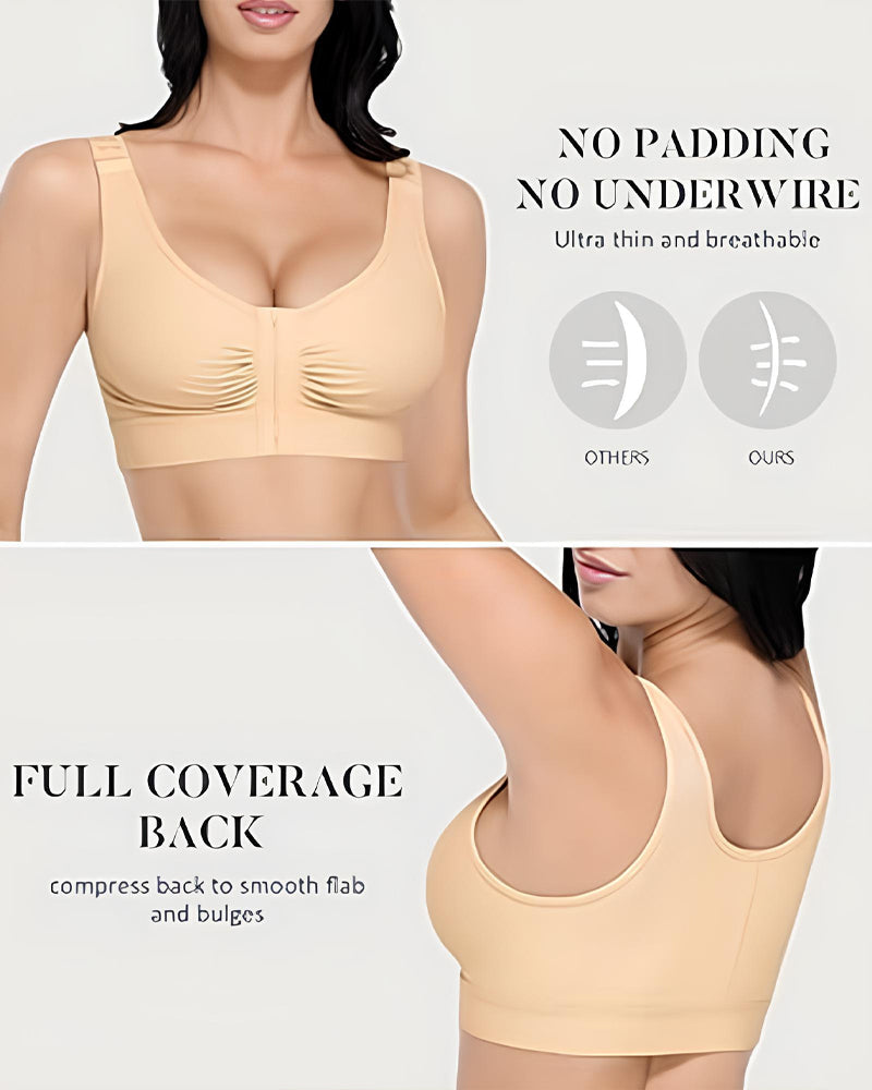 Reggiseno a compressione post-operatorio senza ferretto con chiusura frontale