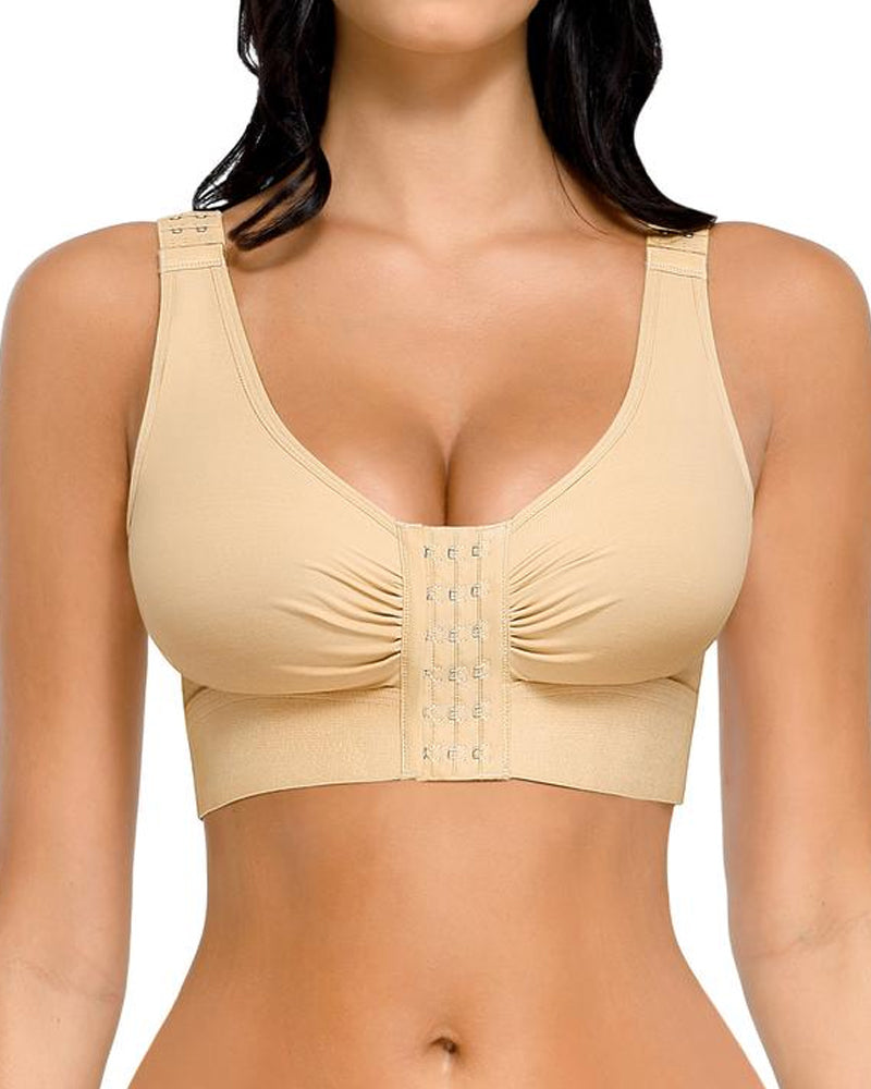 Reggiseno a compressione post-operatorio senza ferretto con chiusura frontale