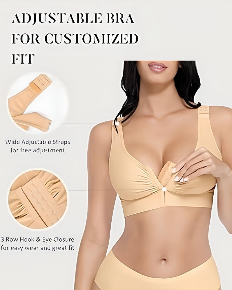 Reggiseno a compressione post-operatorio senza ferretto con chiusura frontale
