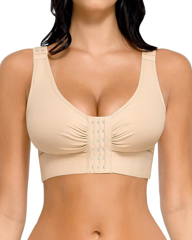 Reggiseno a compressione post-operatorio senza ferretto con chiusura frontale