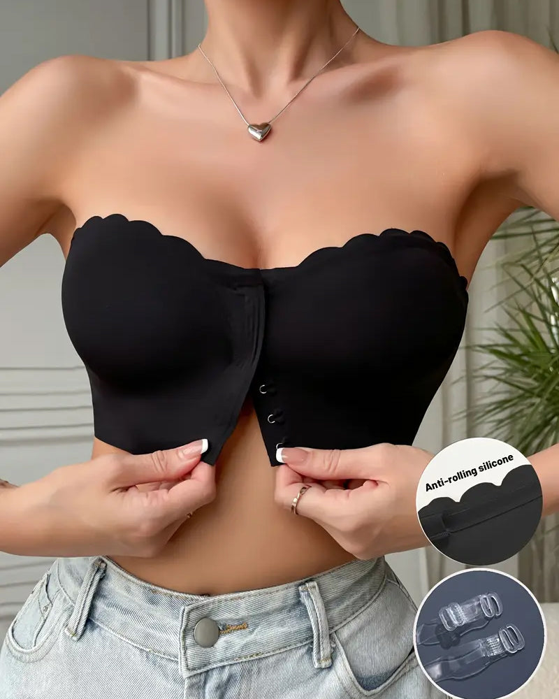 Sostenidor push-up sense tirants ni costures amb tancament frontal