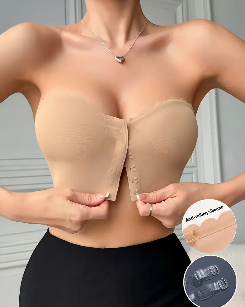 Sostenidor push-up sense tirants ni costures amb tancament frontal