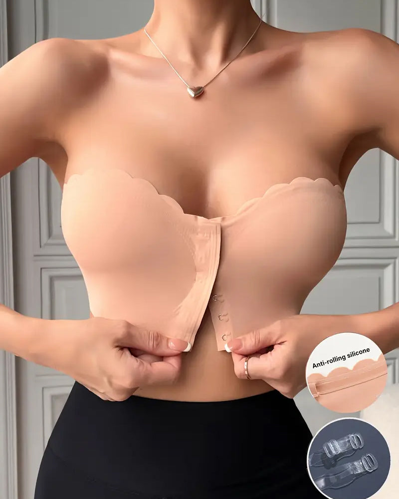 Sostenidor push-up sense tirants ni costures amb tancament frontal