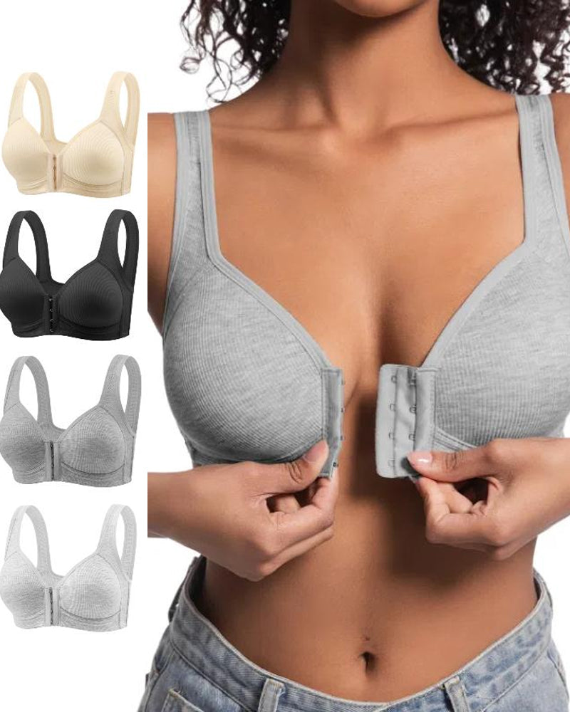 Set di 3 reggiseni push-up senza ferretto con chiusura frontale