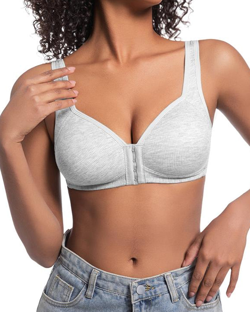 Set di 3 reggiseni push-up senza ferretto con chiusura frontale