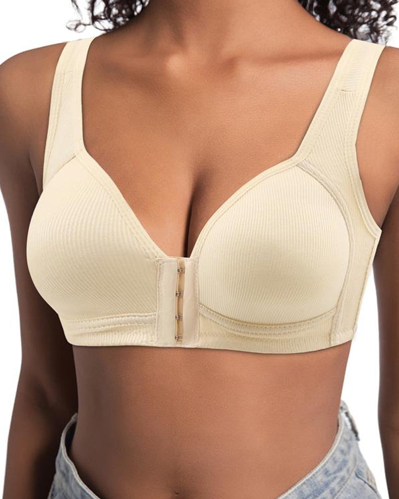 Set di 3 reggiseni push-up senza ferretto con chiusura frontale