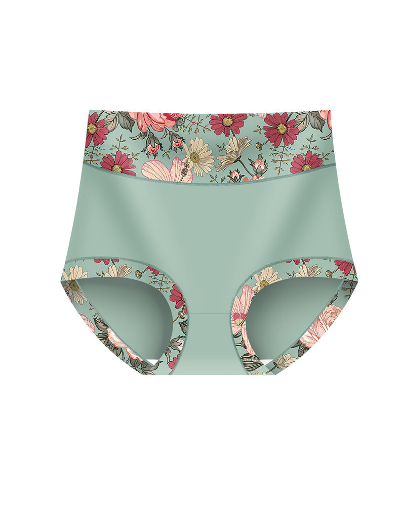 Pantaloncini a vita alta modellanti con stampa floreale