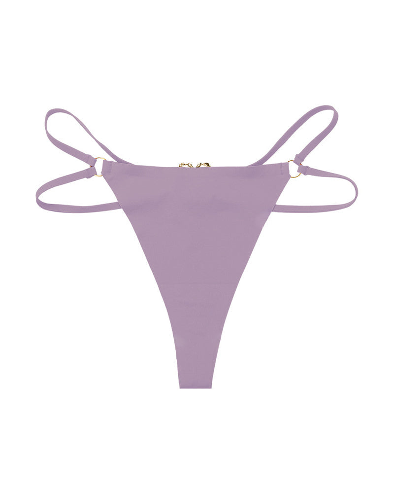 String sexy sans coutures à double lanière et anneau cœur