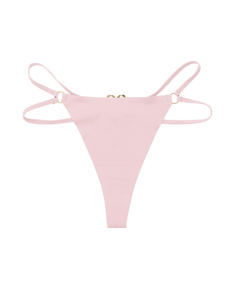 String sexy sans coutures à double lanière et anneau cœur