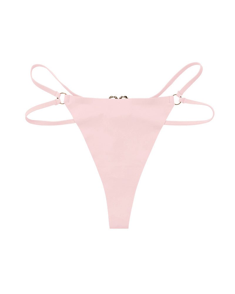 String sexy sans coutures à double lanière et anneau cœur
